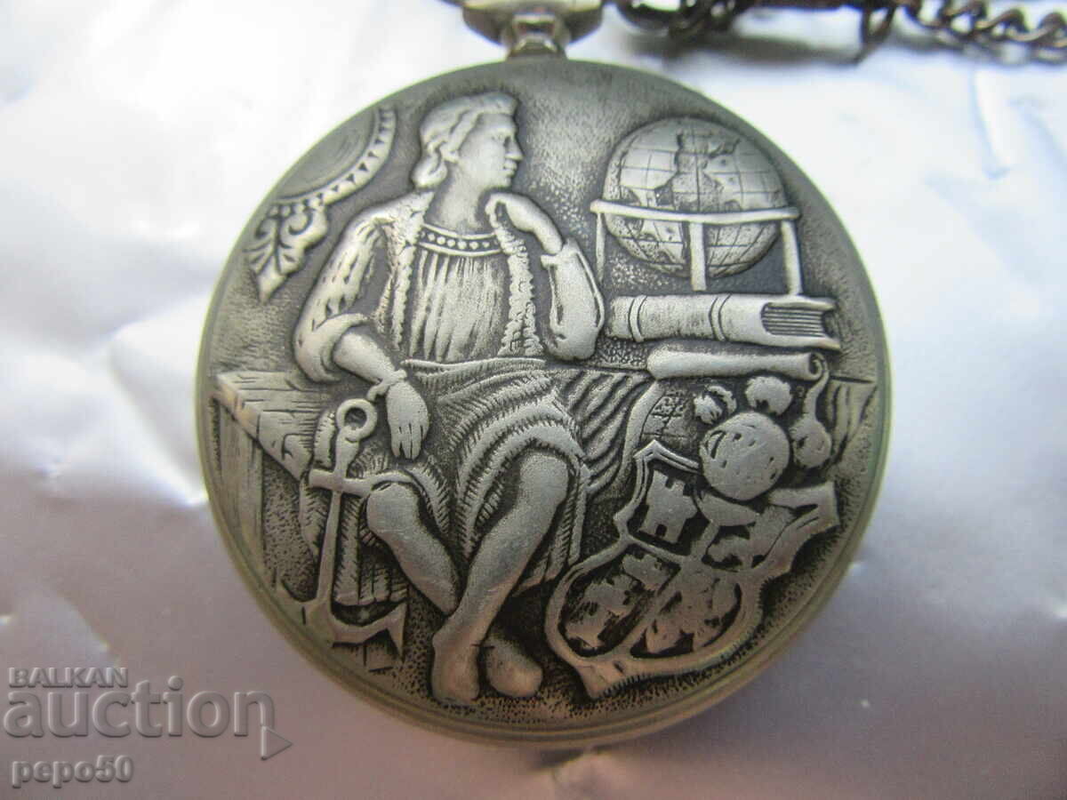 Delivery of EXCELLENT MECHANICAL POCKET WATCH "MOLNIJA" WITH CHAIN