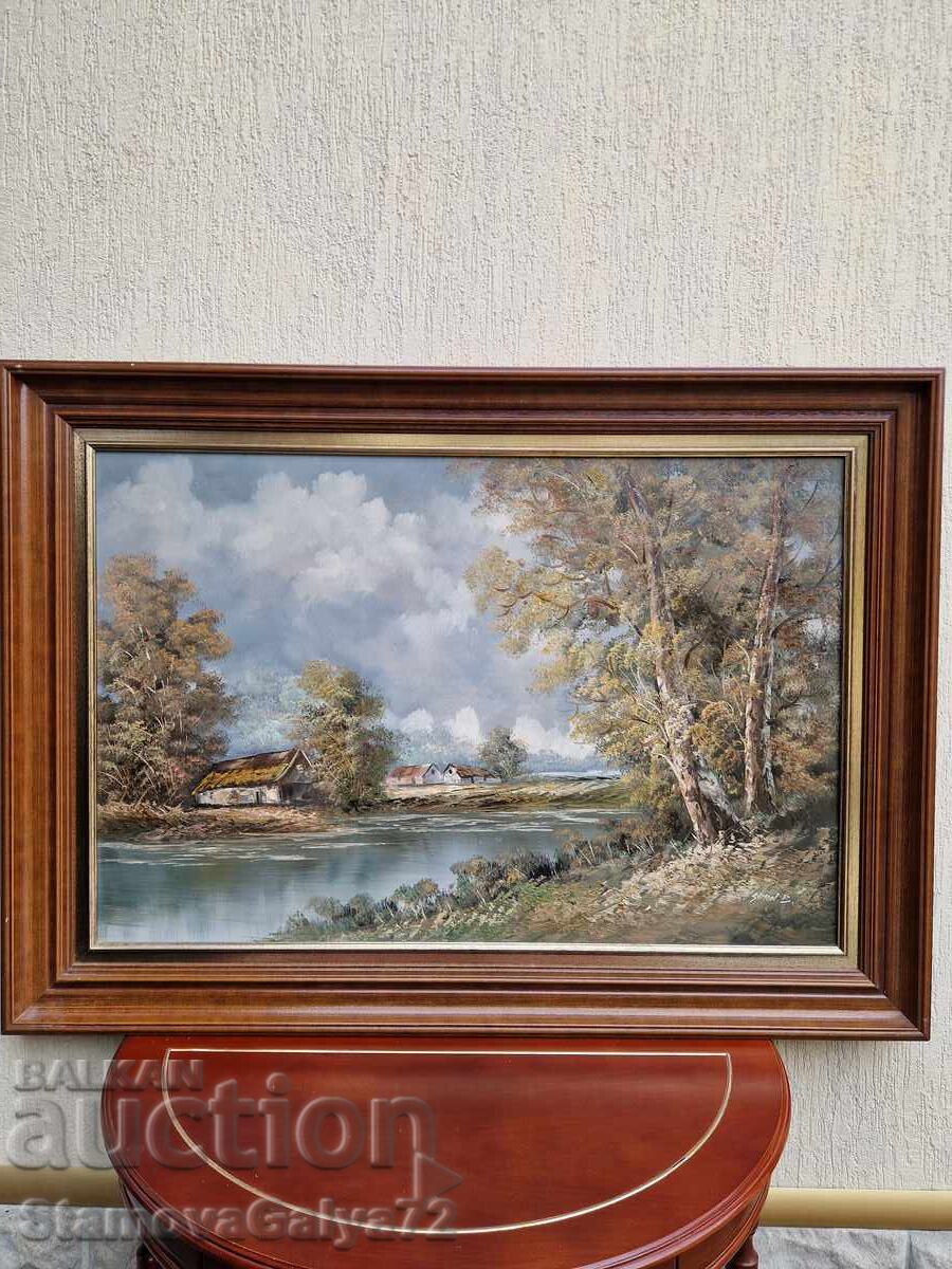 Pictură de autor superbă, ulei pe pânză, certificat cu preț € 223.00 | 436.15 BGN