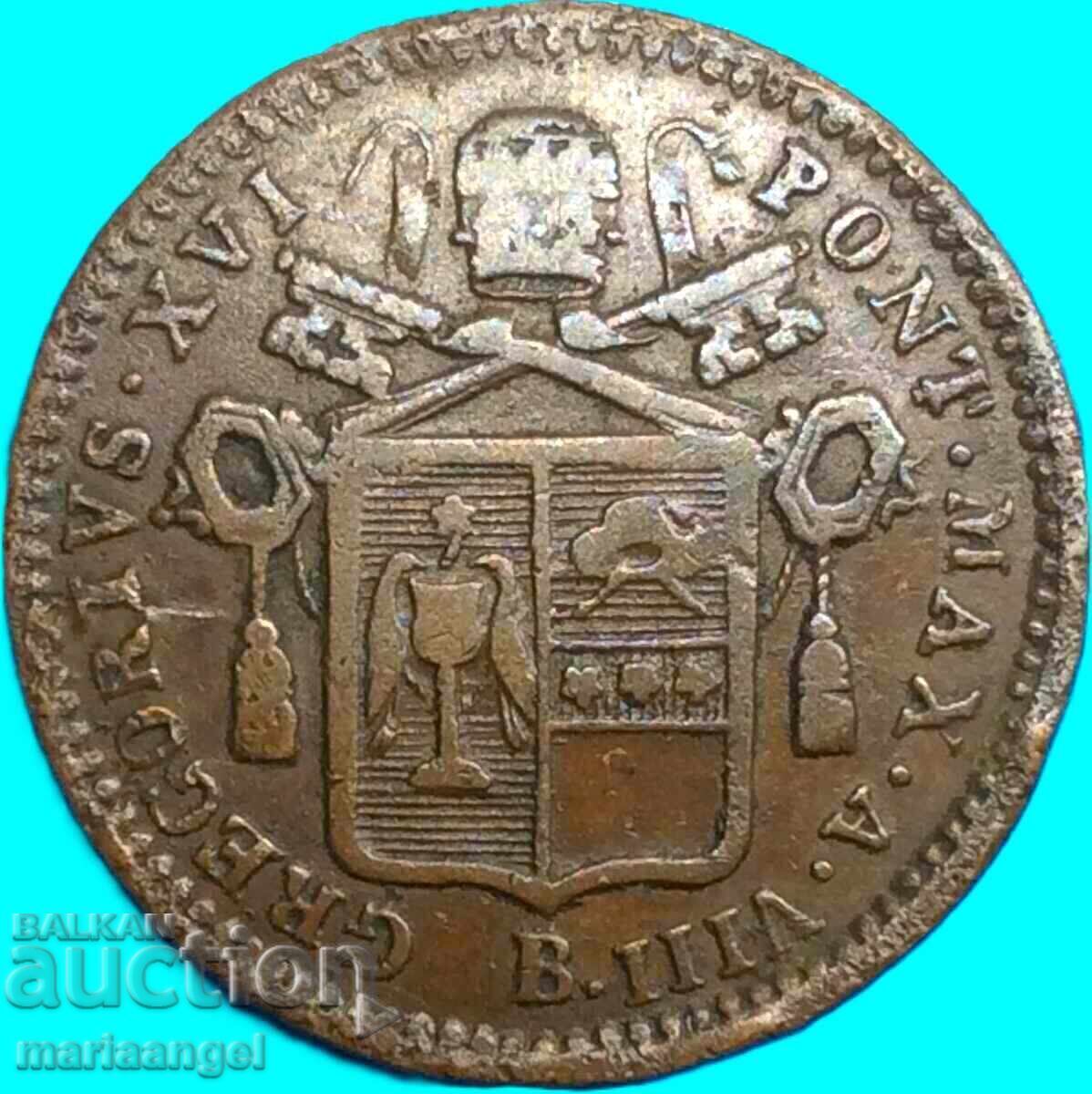 Vatican mezzo baiocco 1838 Gregory XVI 1831-1846 4,85g χαλκός - 5