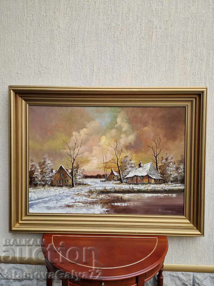 Pictură belgiană unică de maestru, ulei pe pânză cu preț € 266.00 | 520.25 BGN
