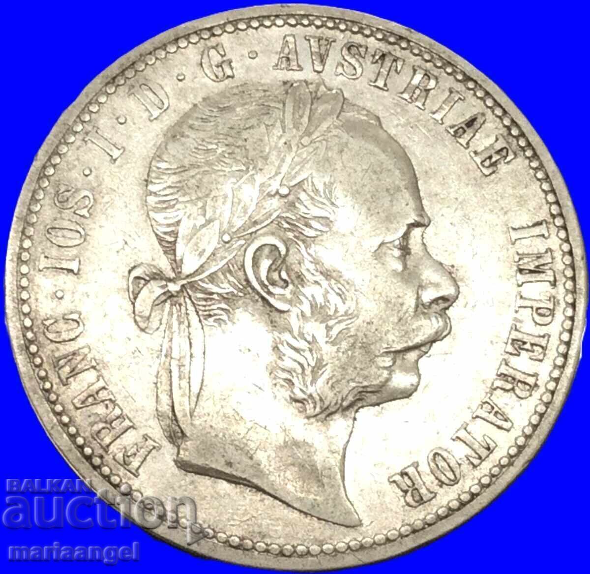 Αυστρία 1 Florin 1873 Franz Joseph ασήμι - σπάνιο και ακριβό - 5