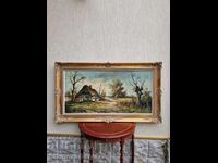 Pictură olandeză de autor, superbă și imensă, ulei pe pânză