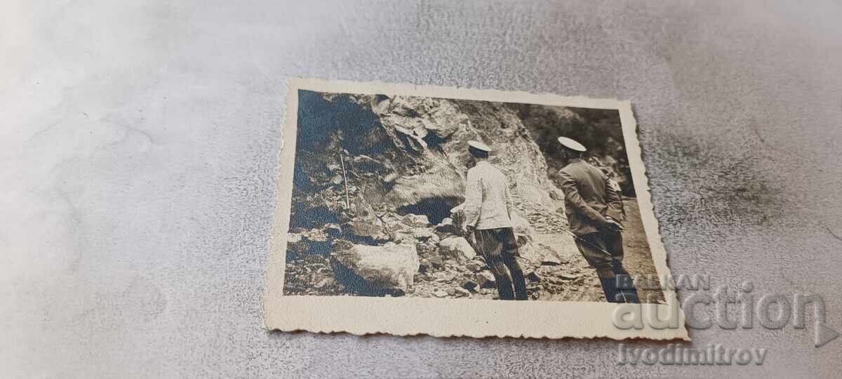 Photograph Two officers on a newly constructed road