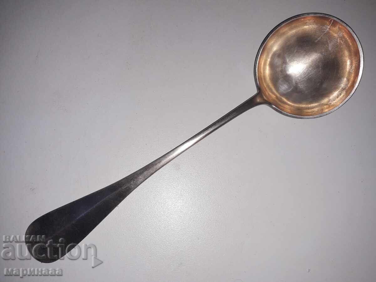 ANTIQUE DEEP SILVER-PLATED LADLE