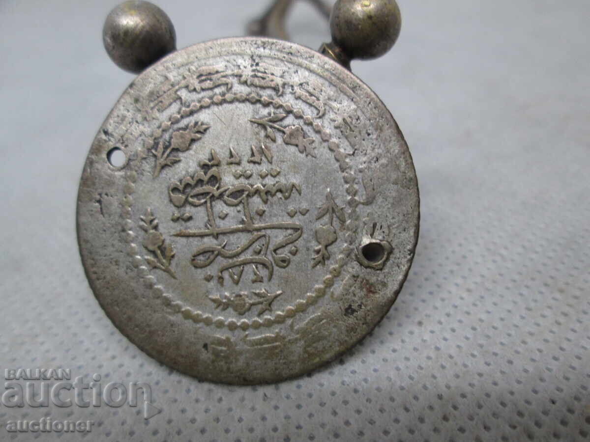 MONEDĂ OTOMANĂ DIN ARGINT 3 KURUŞ MAHMUD AL II-LEA 1223/1808 MONEDĂ OTOMANĂ DIN ARGINT 3 KURUŞ MAHMUD AL II-LEA 1223/1808