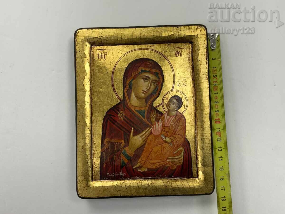 Icoană pictată Maica Domnului cu Pruncul