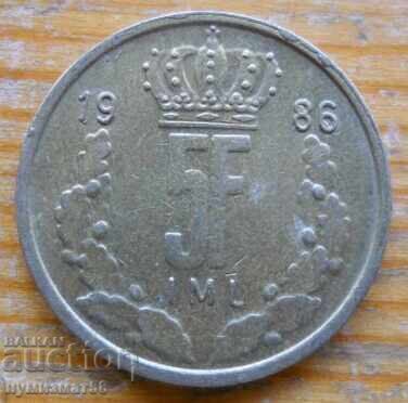 5 francs 1986 - Luxembourg /c