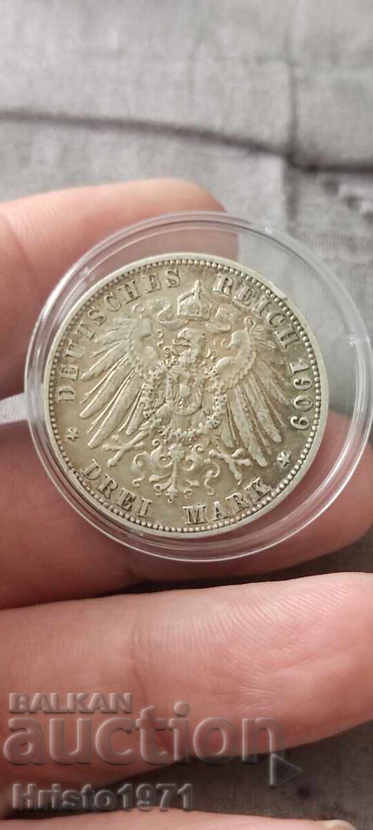 3 mărci 1909 Württemberg cu preț € 55.00 | 107.57 BGN