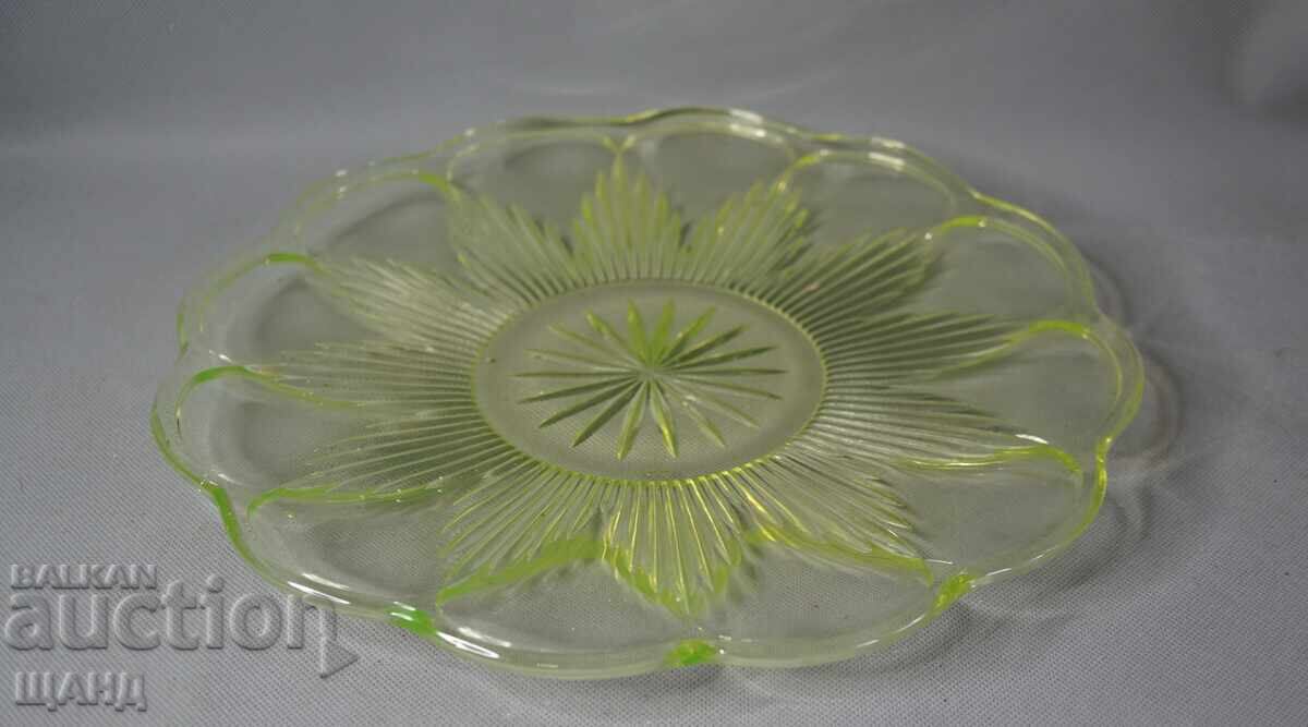 Vechi platou din cristal de sticlă de uraniu - 5