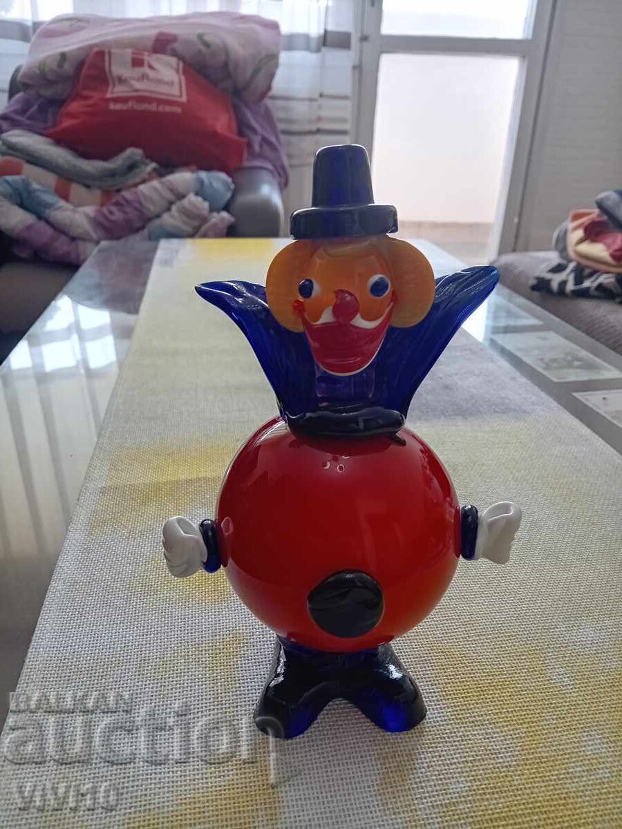 Antique glass figurine, Murano, Italy, clown