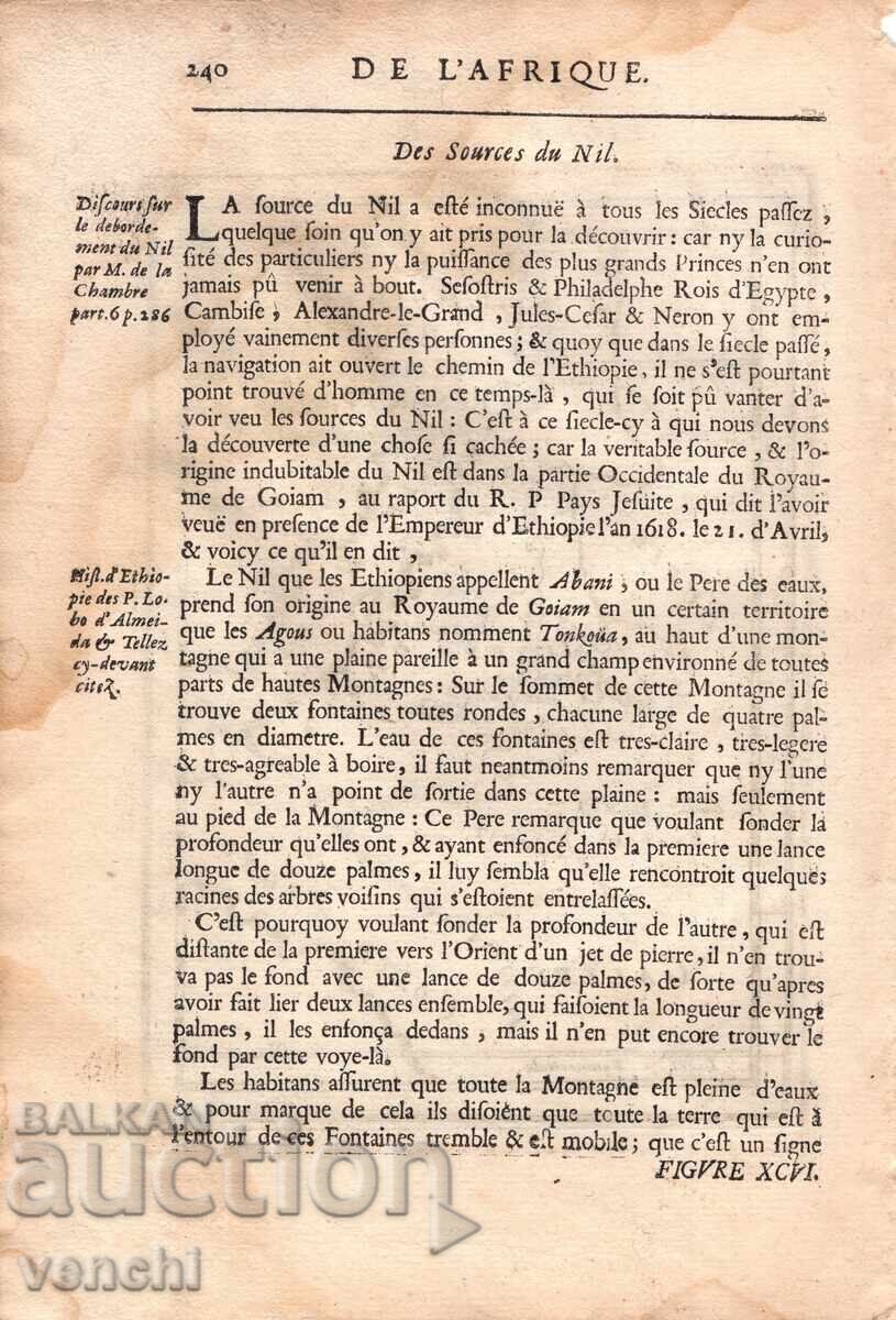 1683 - GRAVURĂ MALLET - HARTA ETIOPIEI - original cu preț € 44.99 | 87.99 BGN