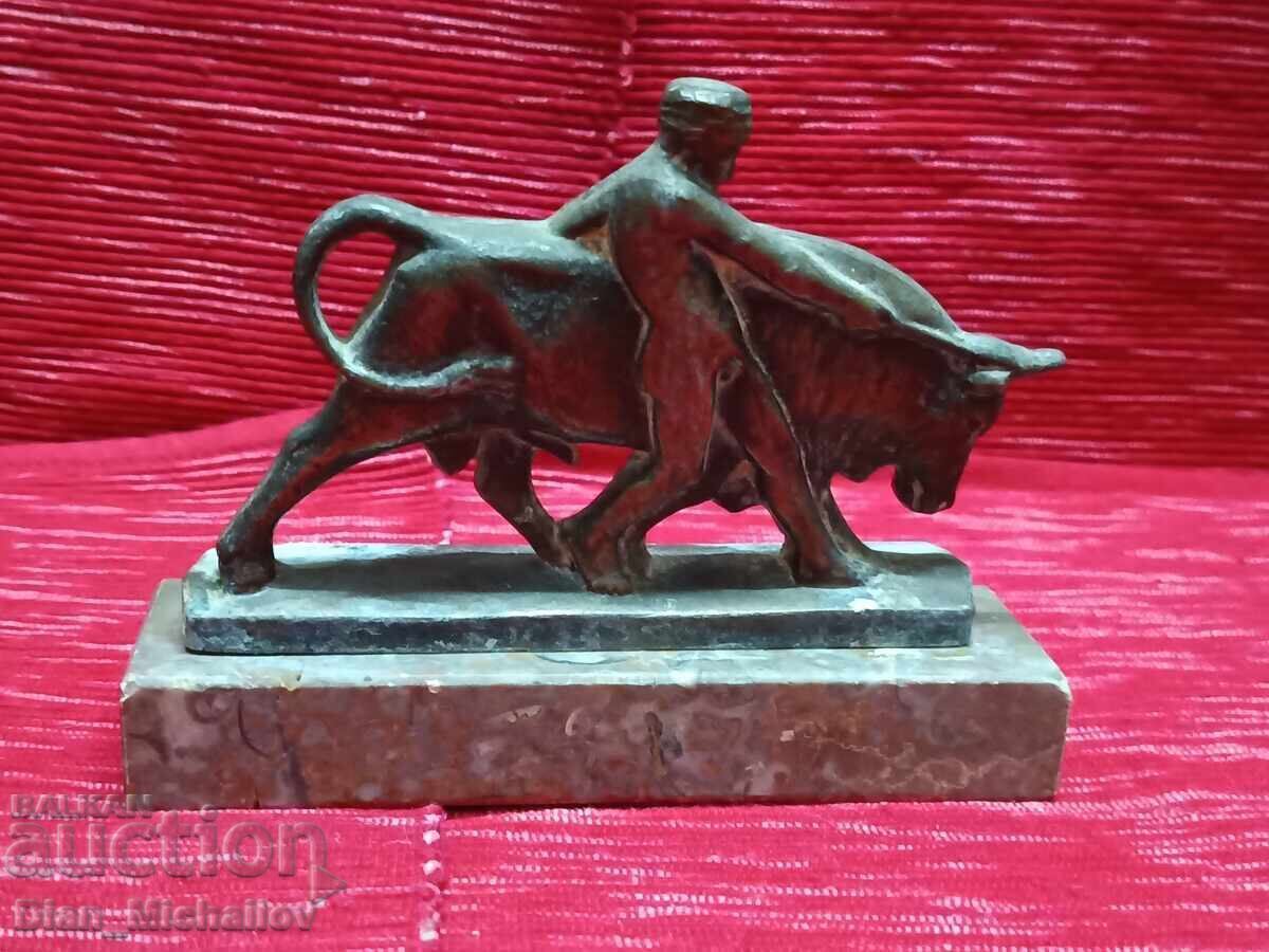 Statuetă din bronz scenă mitologică Hercule și taurul - 6 Statuetă din bronz scenă mitologică Hercule și taurul - 6