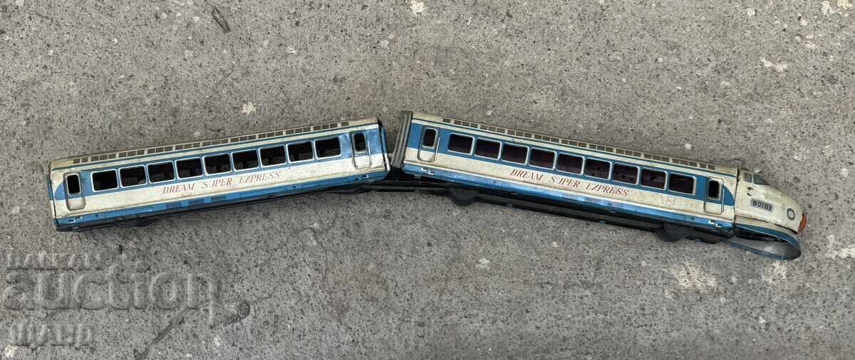 Licitație Jucărie veche japoneză din tablă metalică, model tren, 54 cm