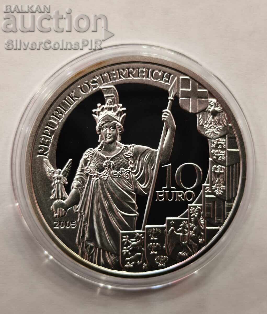 Licitație Argint 10 Euro 60 ani AUSTRIA 2005
