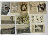 LOT OF OLD PROPAGANDA BULGARIAN POSTCARDS IN POOR CONDITION