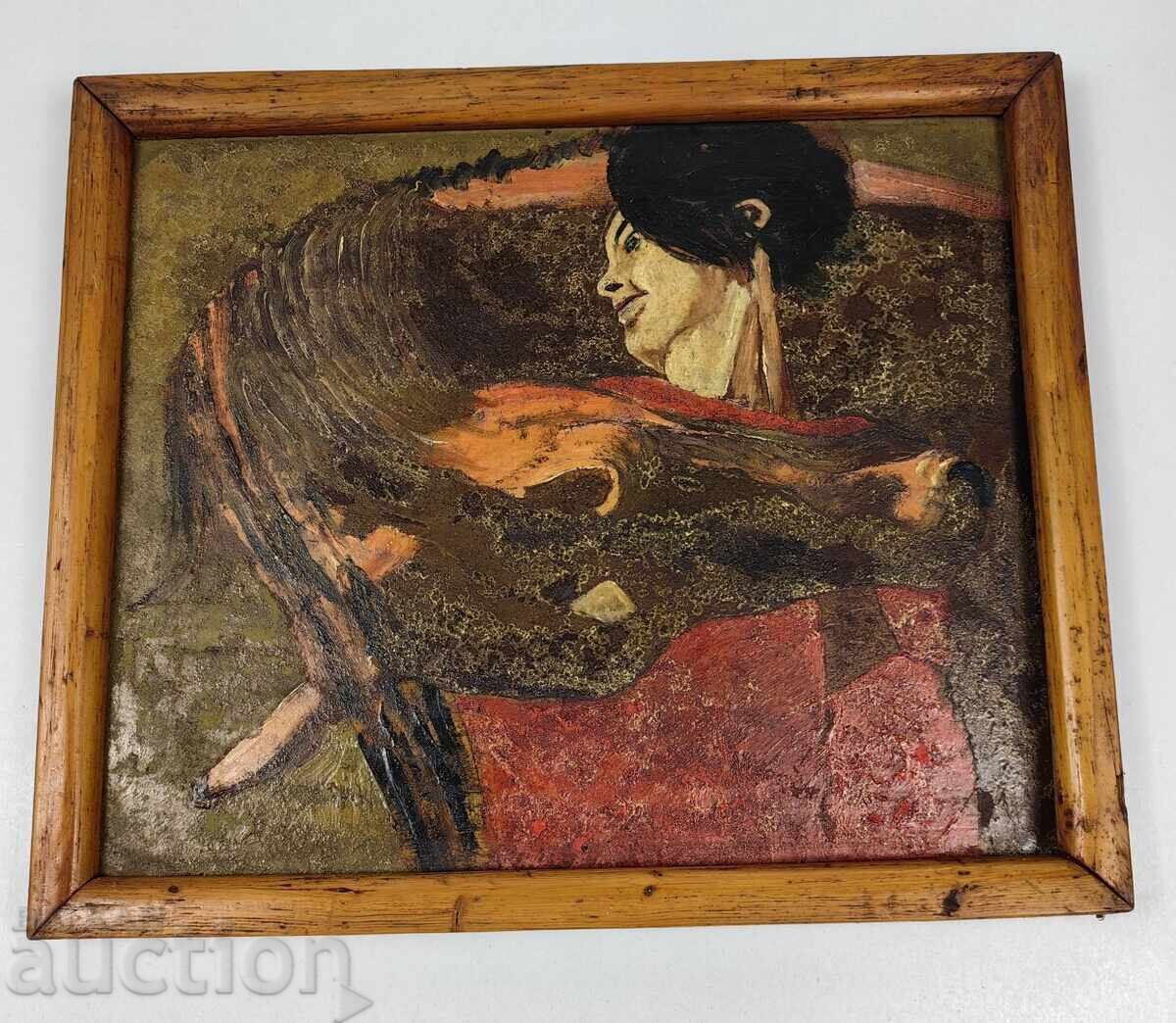 Auction  PAINTED PICTURE WOMAN