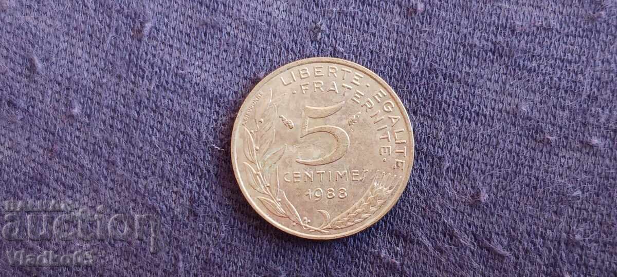 Franța 5 centime 1988