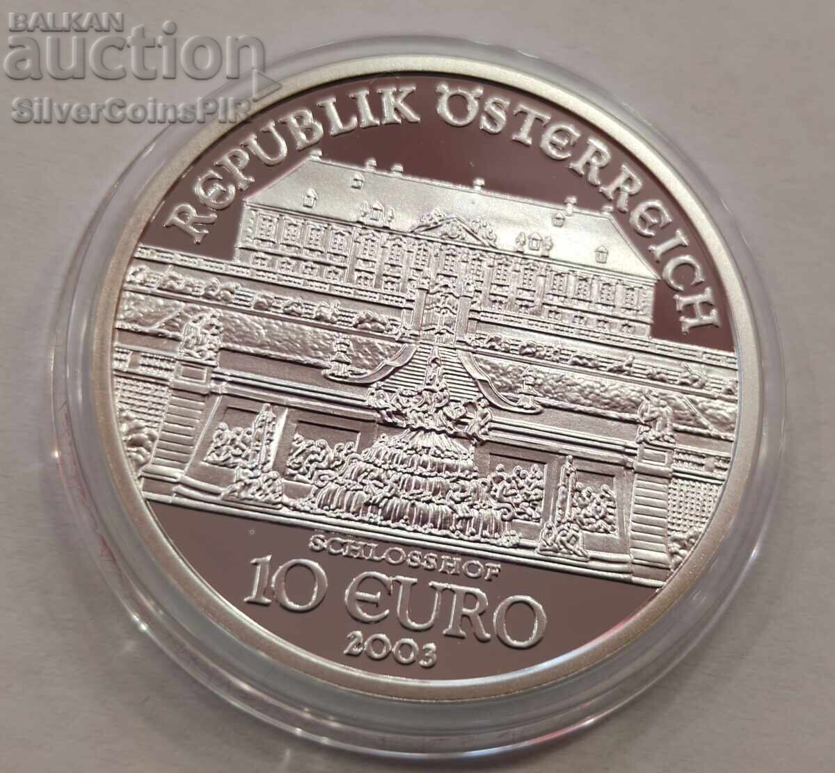 Livrarea Argint 10 Euro Castele 2003 Austria