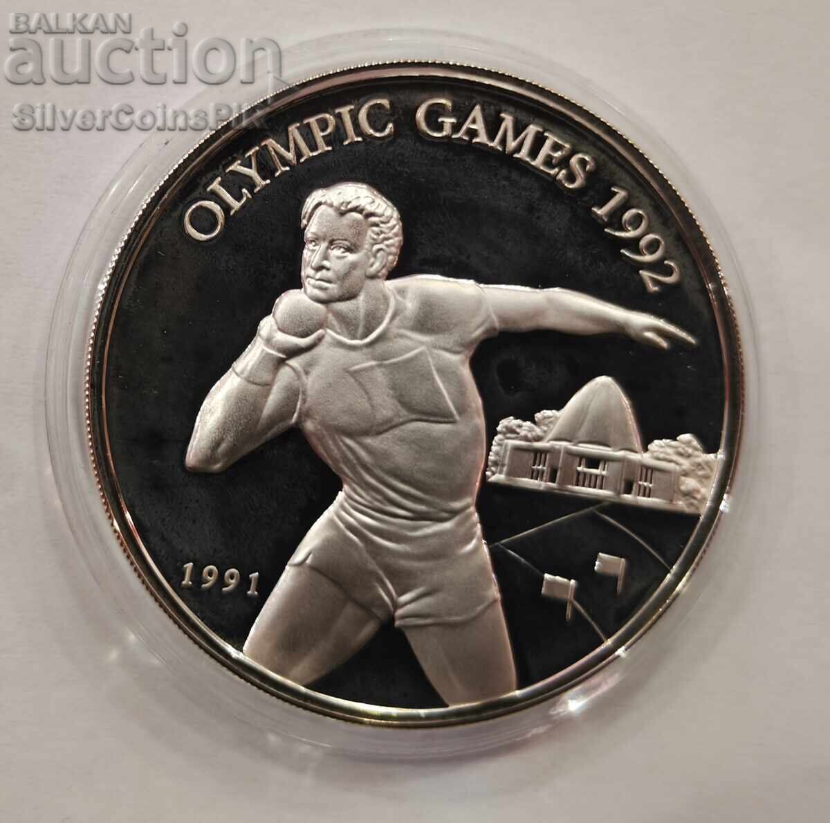 Licitație Argint 10 Tala Olimpiada 1991 Samoa și Sifilida