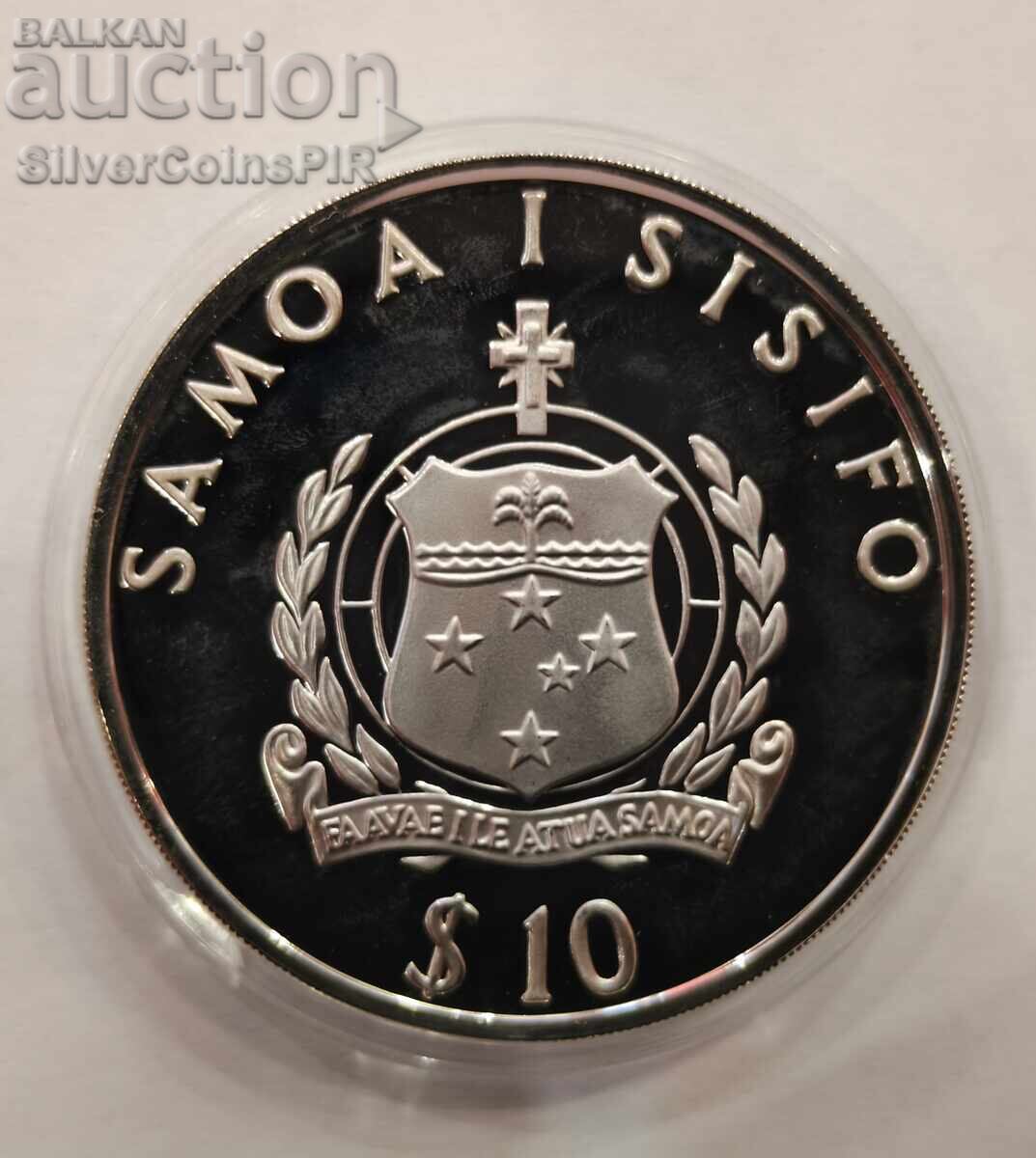 Argint 10 Tala Olimpiada 1991 Samoa și Sifilida - 5