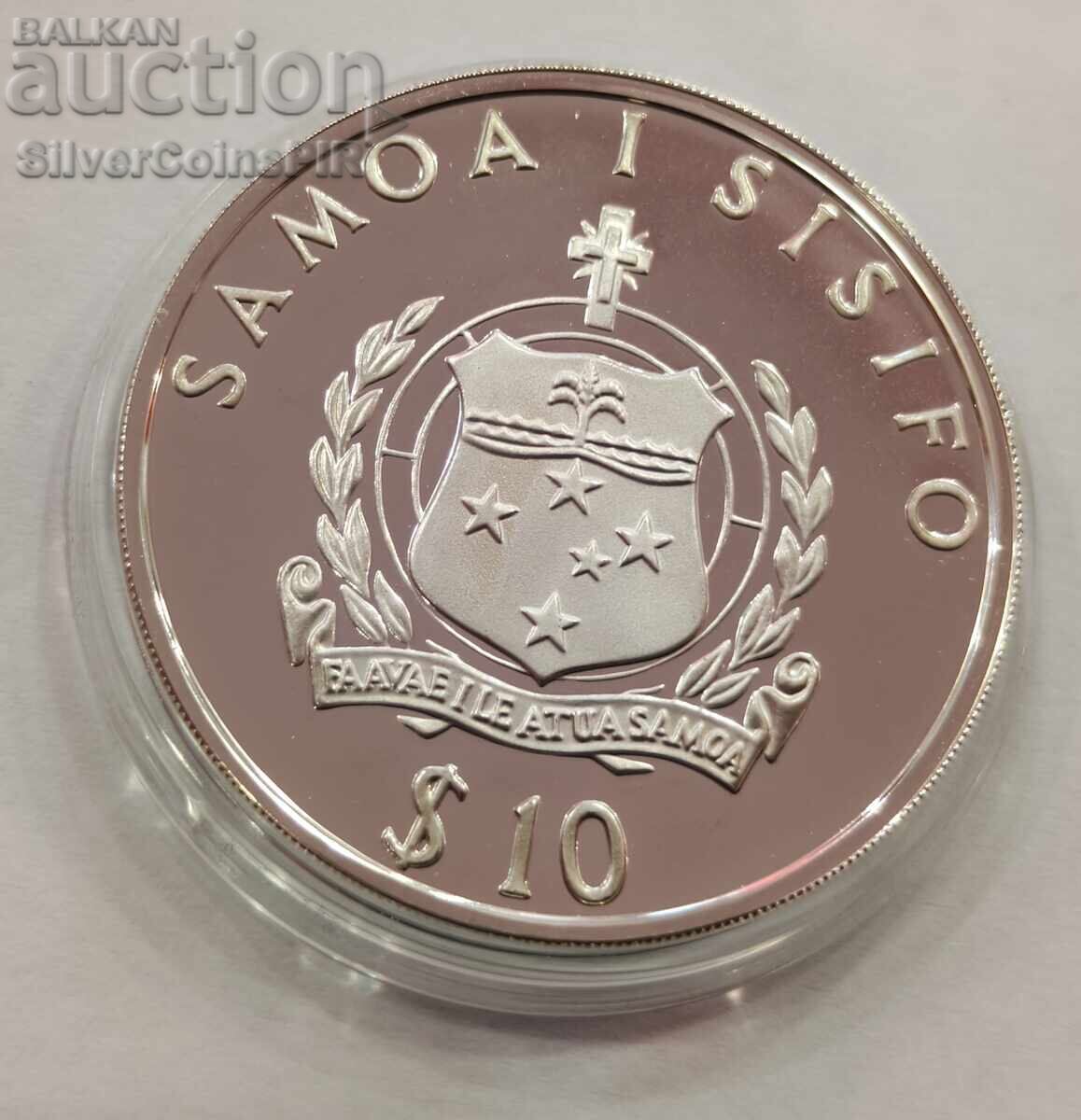 Argint 10 Tala Olimpiada 1991 Samoa și Sifilida - 6