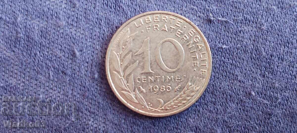 France 10 centimes 1986