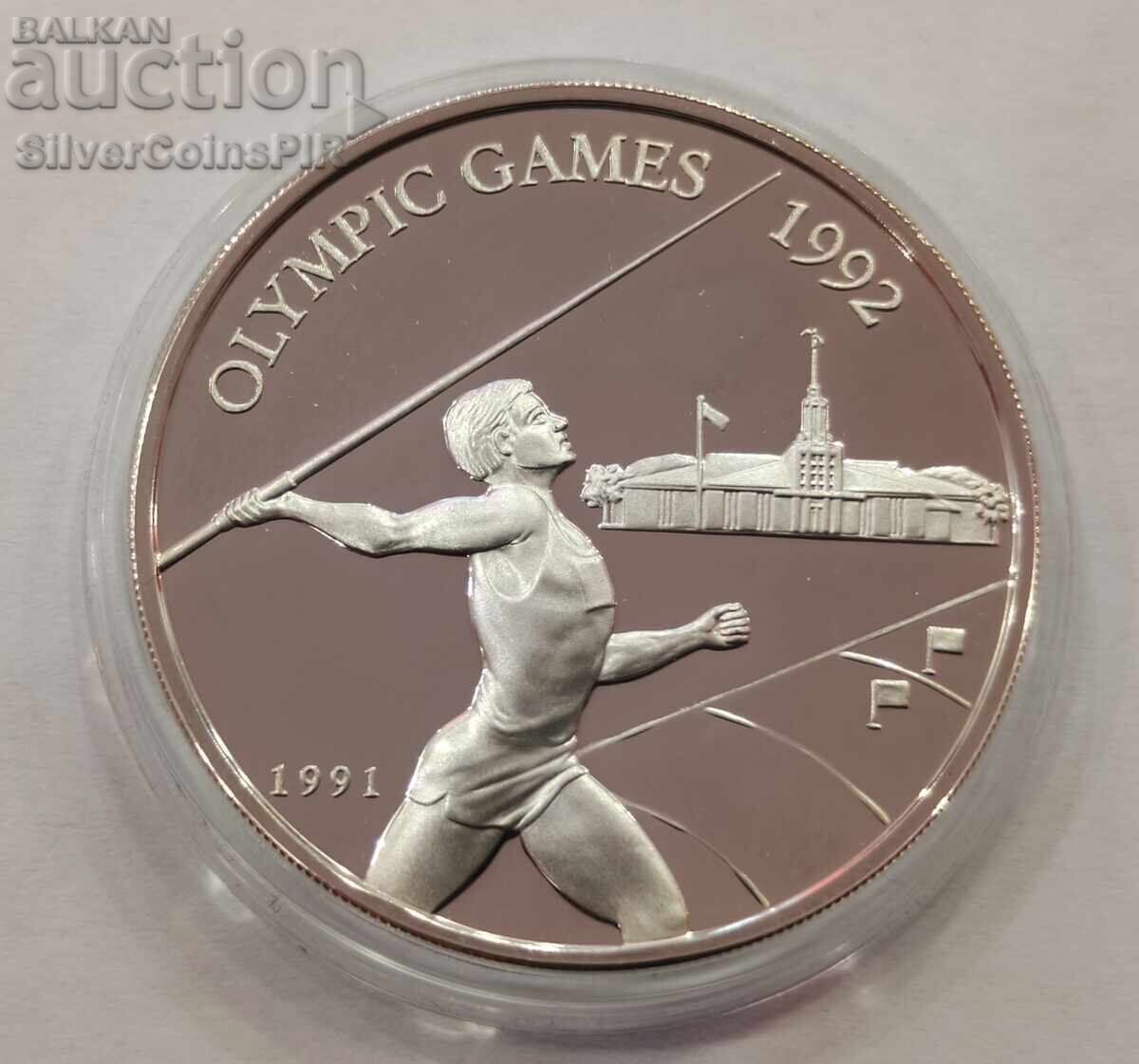 Licitație Argint 10 Tala Olimpiada 1991 Samoa și Sifilida