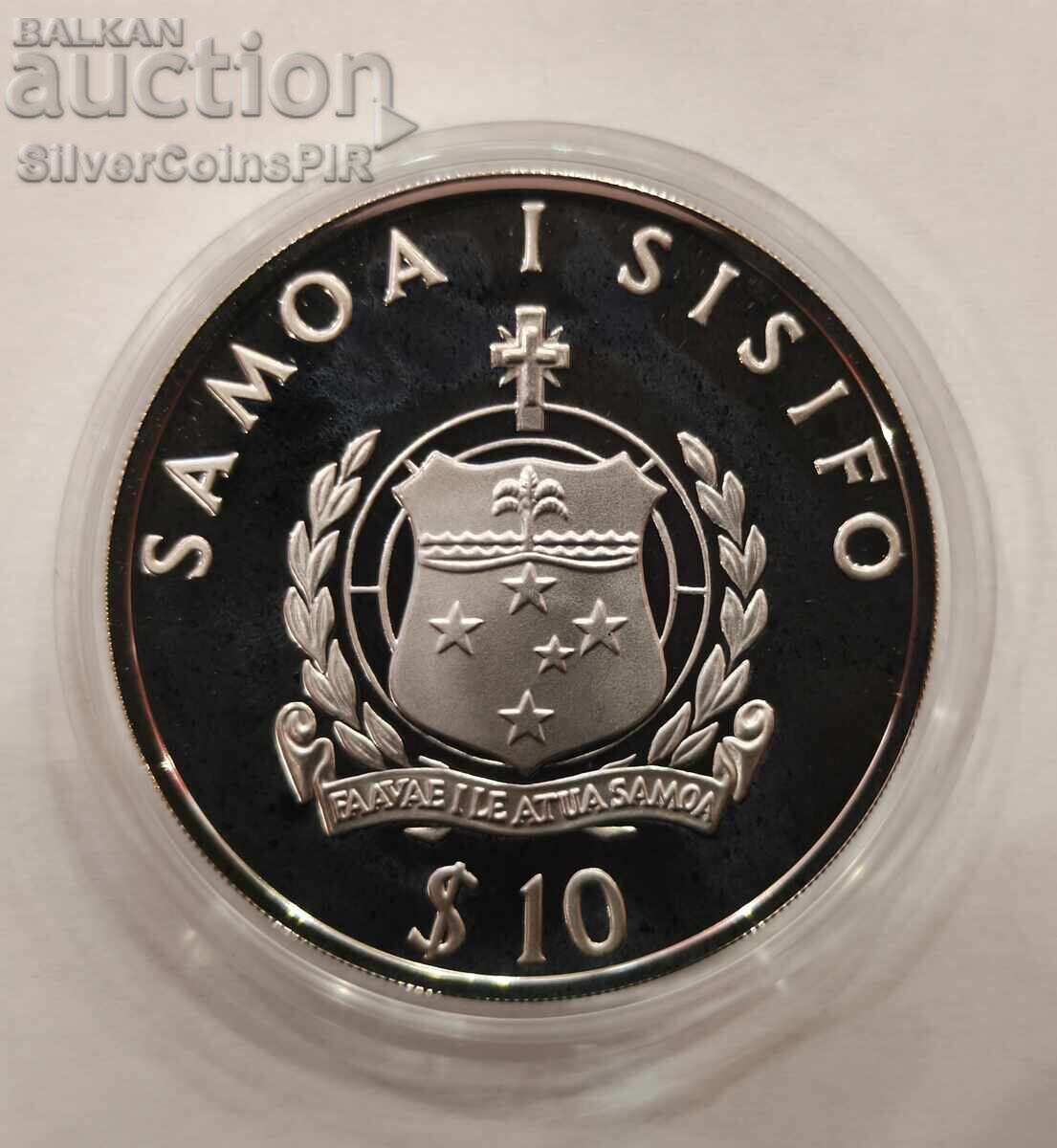 Argint 10 Tala Olimpiada 1991 Samoa și Sifilida - 5