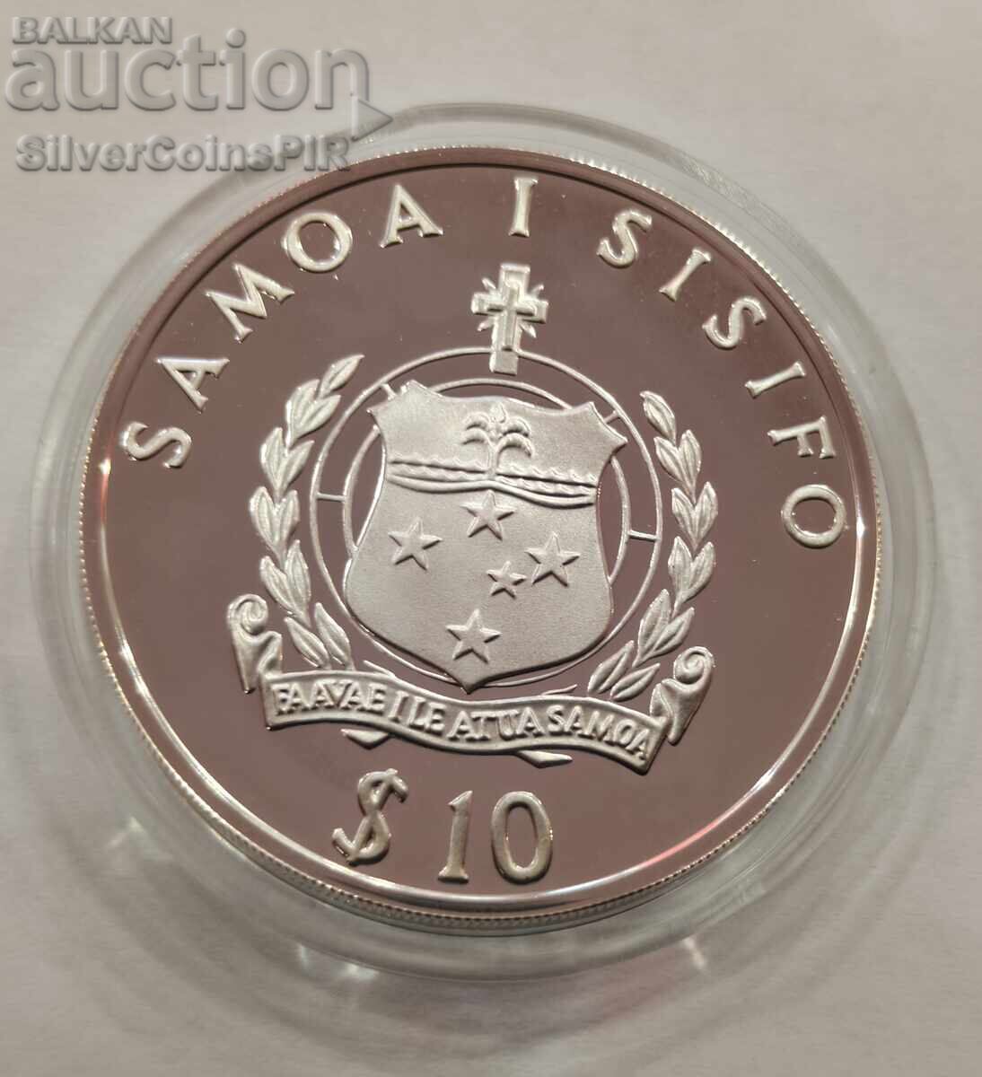 Argint 10 Tala Olimpiada 1991 Samoa și Sifilida - 6