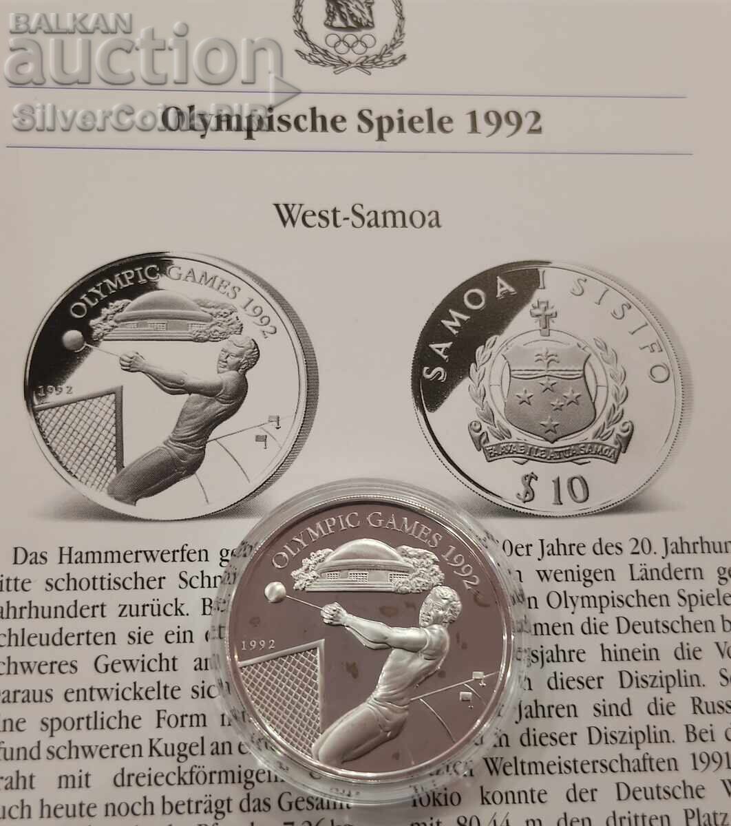 Argint 10 Tala Olimpiada 1992 Samoa și Sisyphus