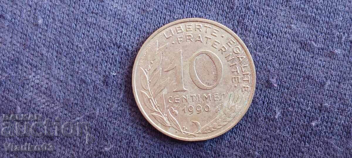Franța 10 centime 1990
