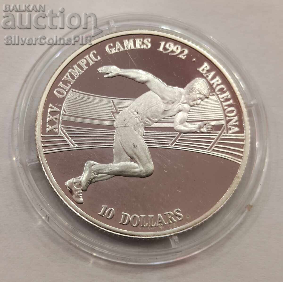 Livrarea Argint 10 Dolari Olimpiada 1990 Insulele Cook