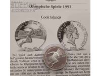 Silver 10 Dollars Olympics 1990 Cook Islands