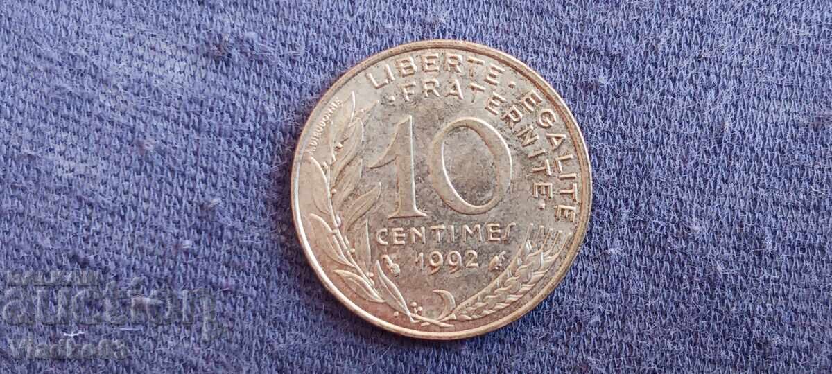 Franța 10 centime 1992