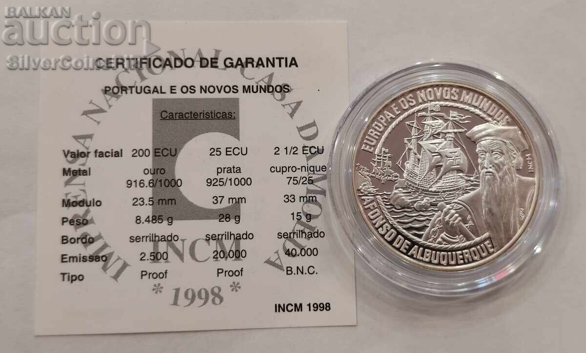 Argint 25 Ecu Alfonso de Albuquerque 1998 Portugalia