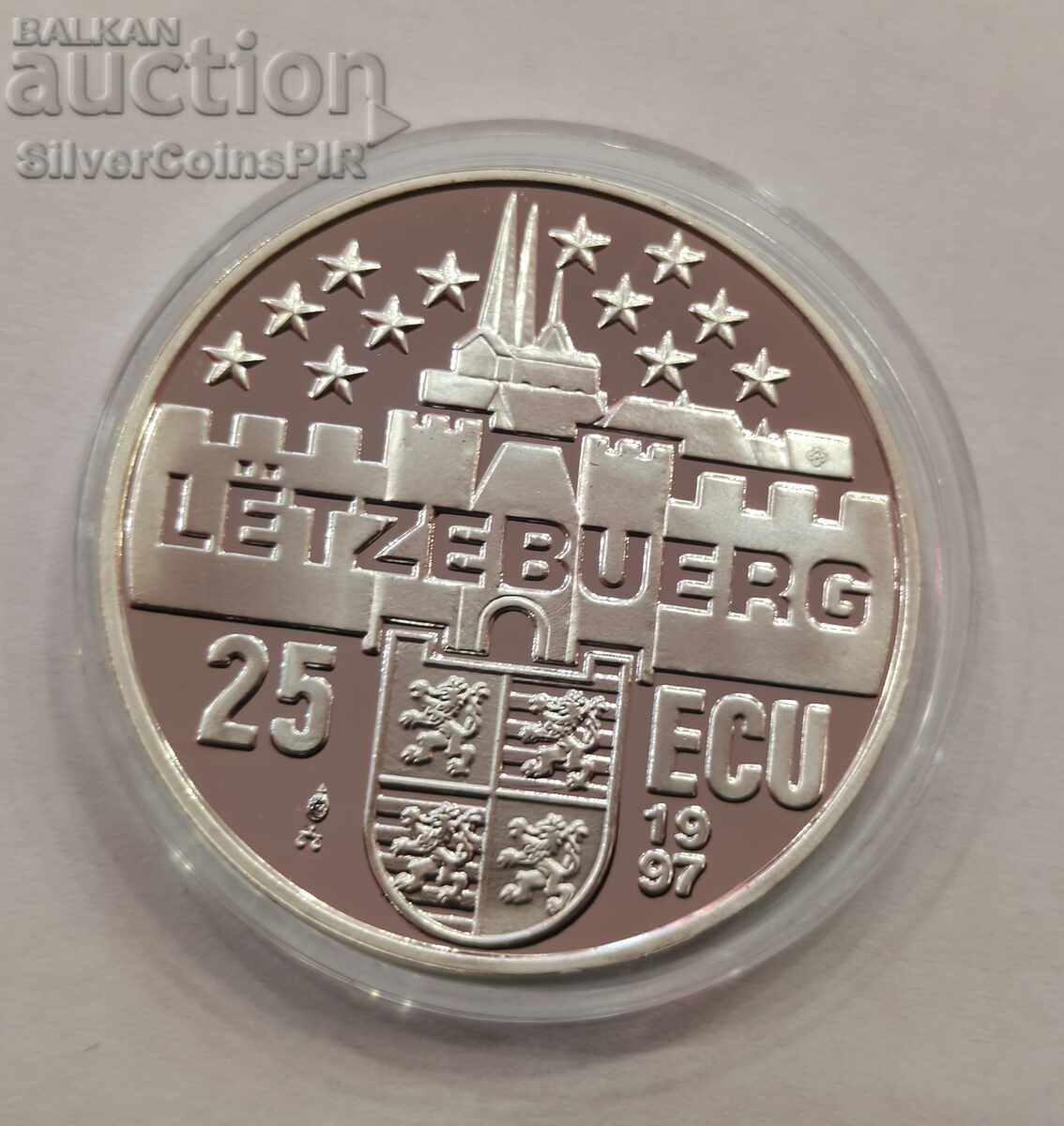 Argint 25 Ecu Marele Duce Adolf 1997 Luxemburg - 5 Argint 25 Ecu Marele Duce Adolf 1997 Luxemburg - 5