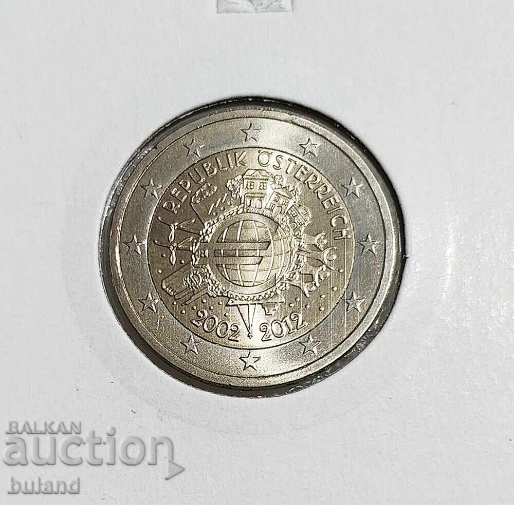 Austria UNC Monedă Euro 2 Euro 2012 a 10-a aniversare a monedei euro