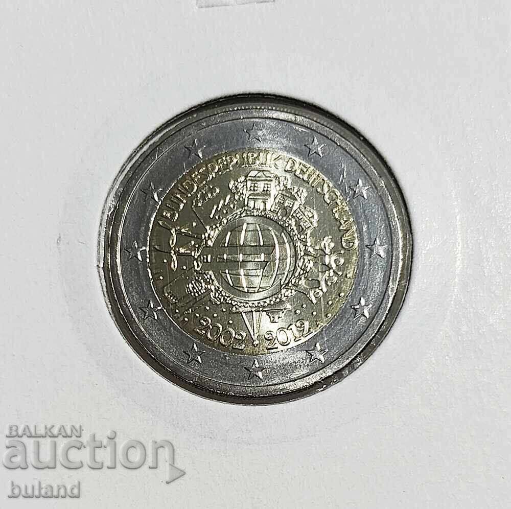 Germania UNC Monedă Euro 2 Euro 2012 A 10 ani de la lansarea monedei Euro Germania UNC Monedă Euro 2 Euro 2012 A 10 ani de la lansarea monedei Euro