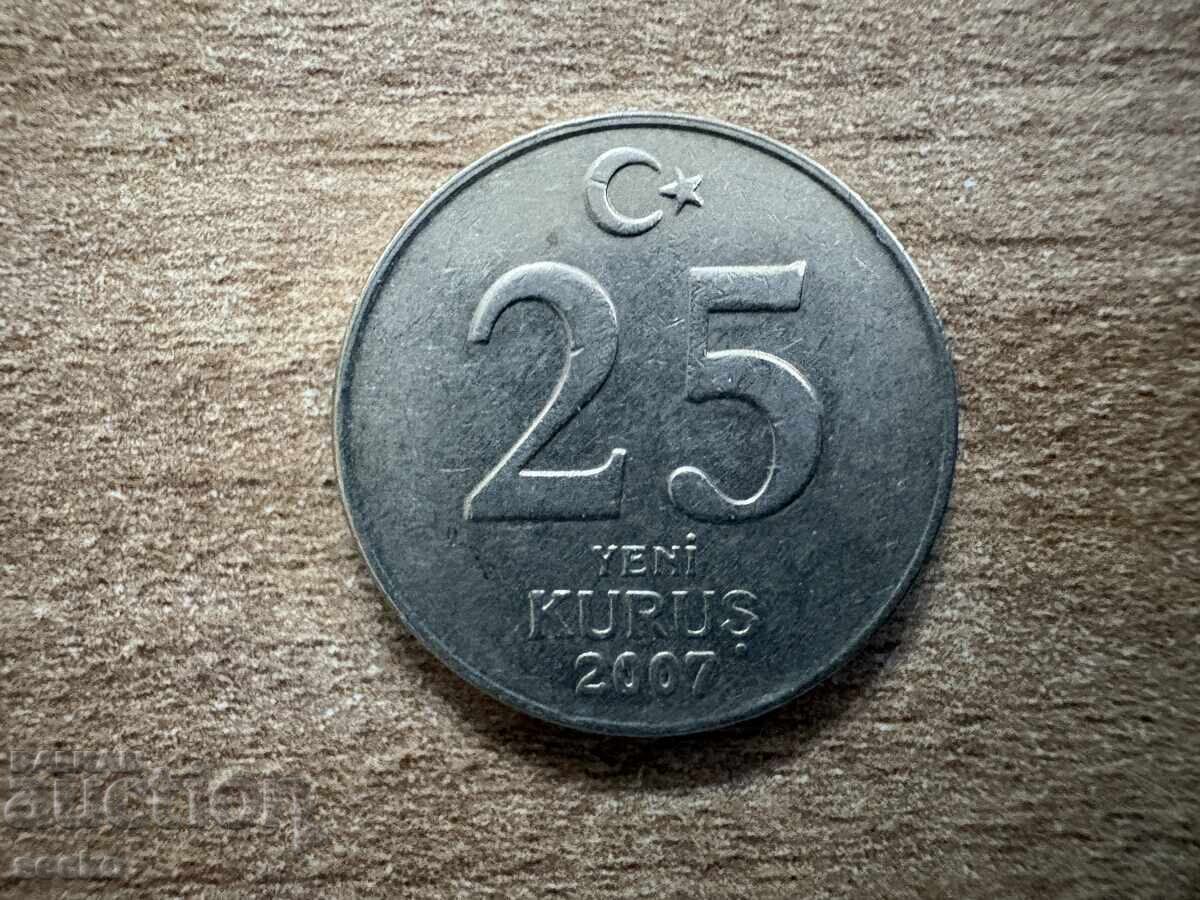 Turcia - 25 kuruş noi (2007)