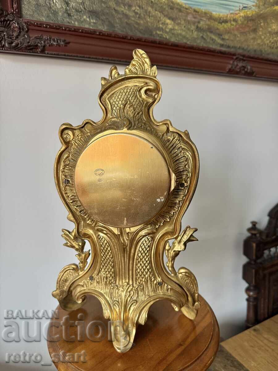 Antique-style bronze table clock, works! From 0.01€ - 5