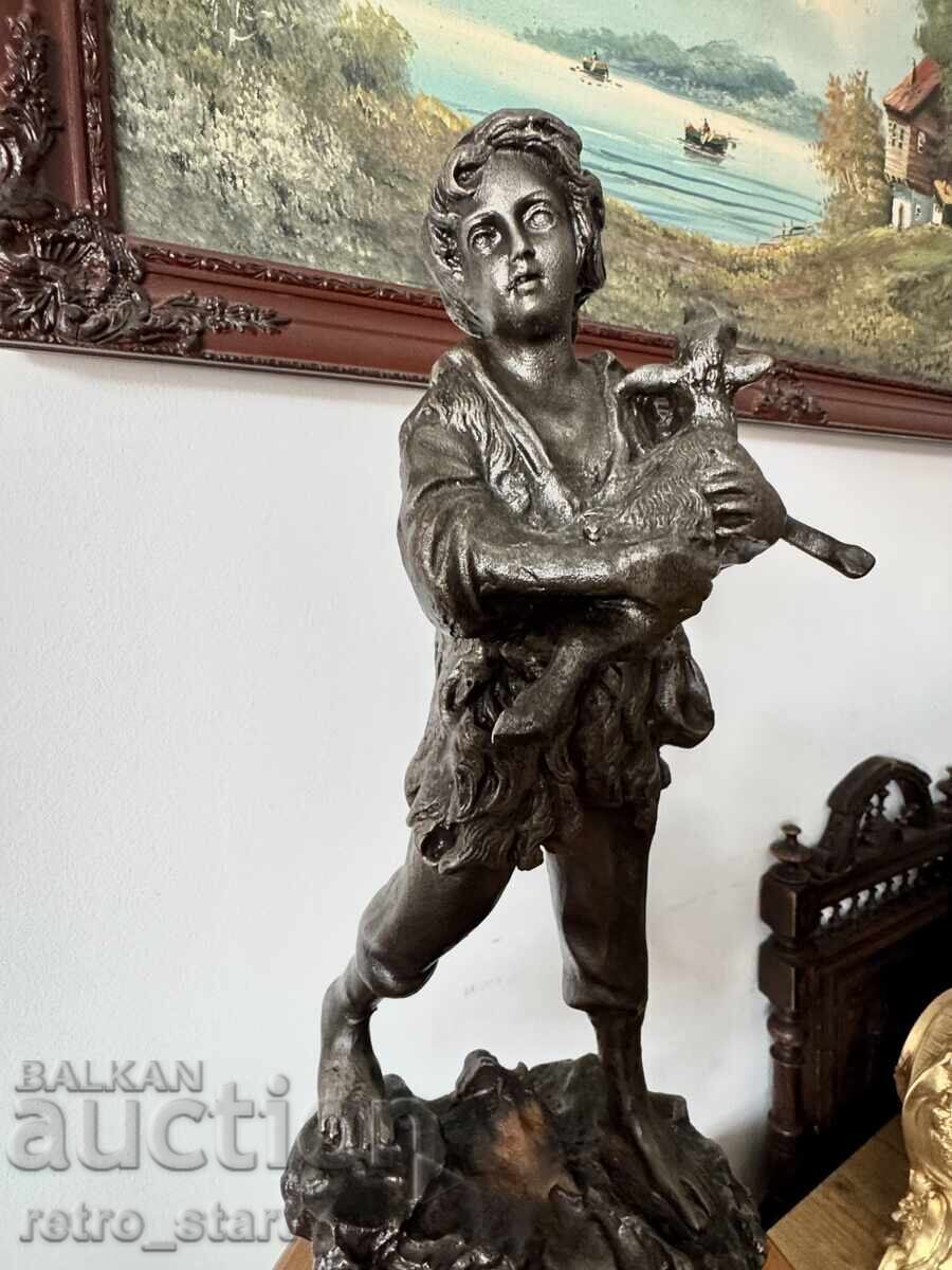 Figurine, "Shepherd with lamb", cast iron 7 kg. 1880-1920. From 0.01€ with price € 48.00 | 93.88 BGN