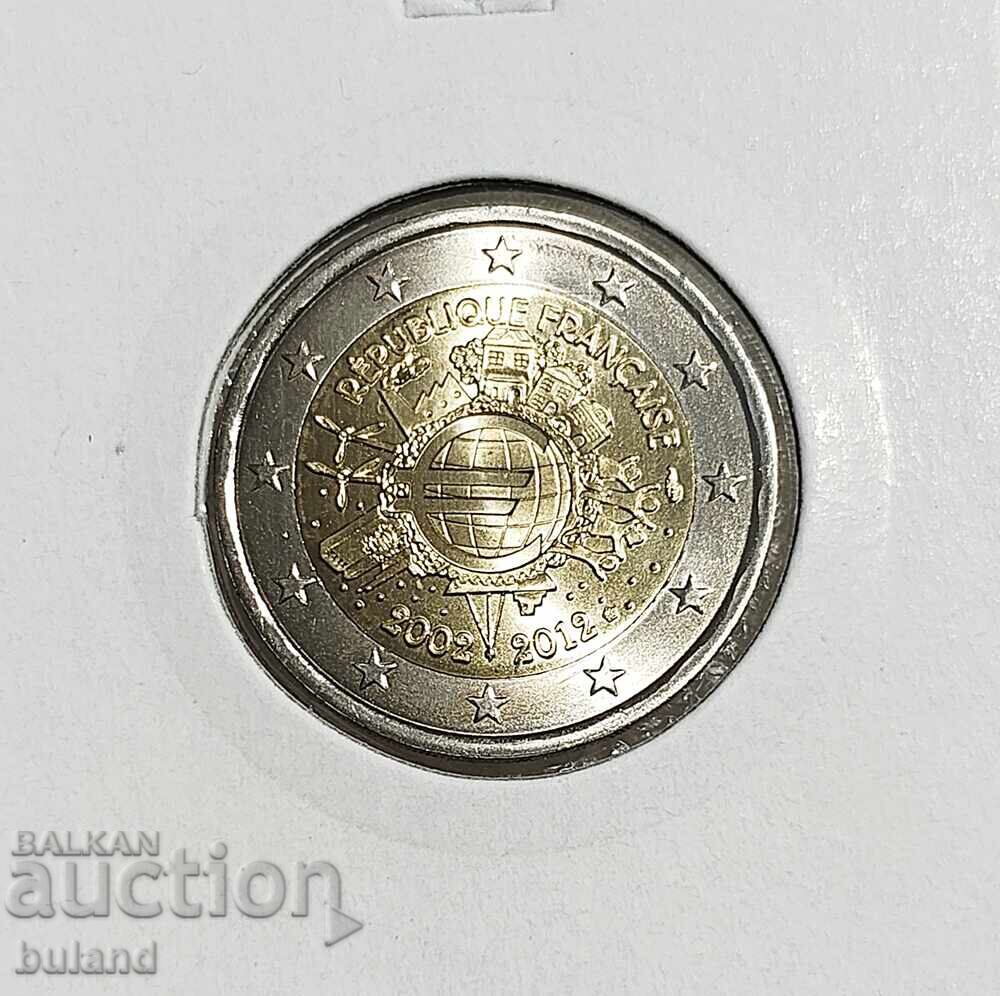 Franța UNC Monedă Euro 2 Euro 2012 A 10-a Aniversare a Euro