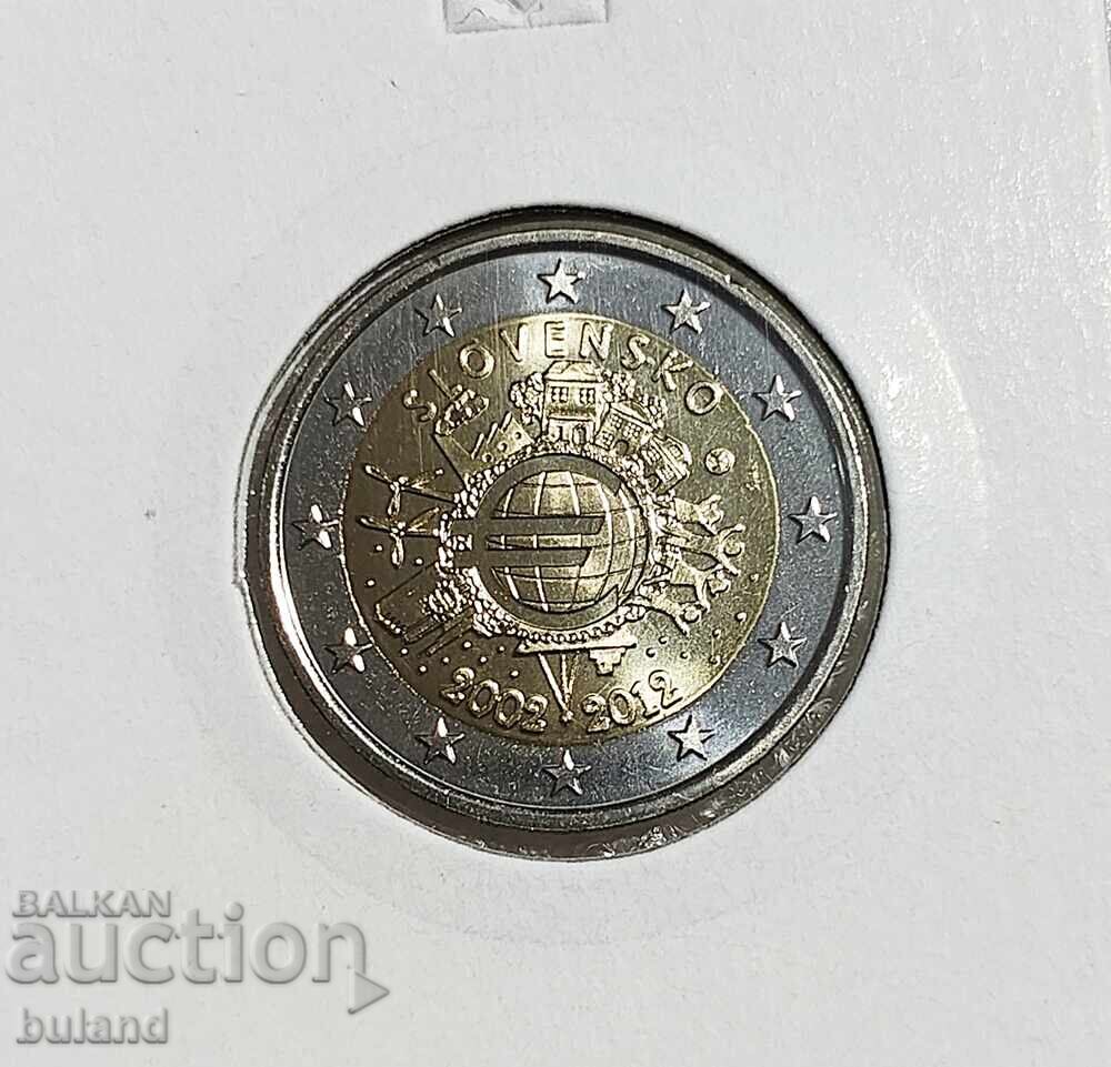 Slovacia Monedă Euro 2 Euro 2012 A 10-a aniversare a monedei euro Slovacia Monedă Euro 2 Euro 2012 A 10-a aniversare a monedei euro