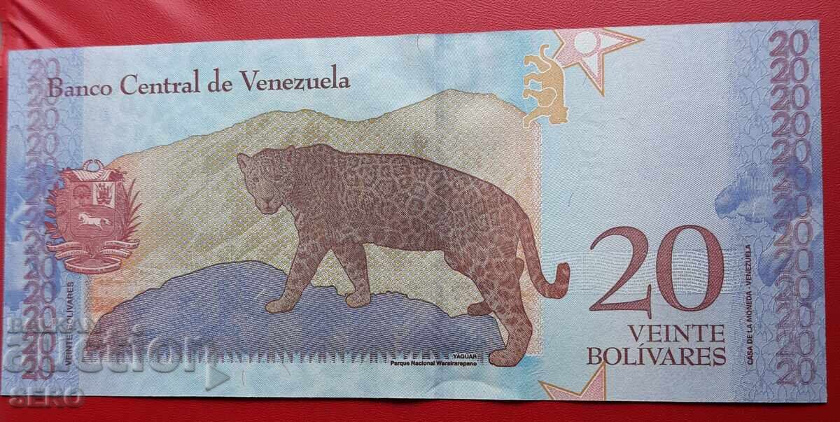 Banknote-Venezuela-20 bolivar 2018 with price € 0.21 | 0.41 BGN