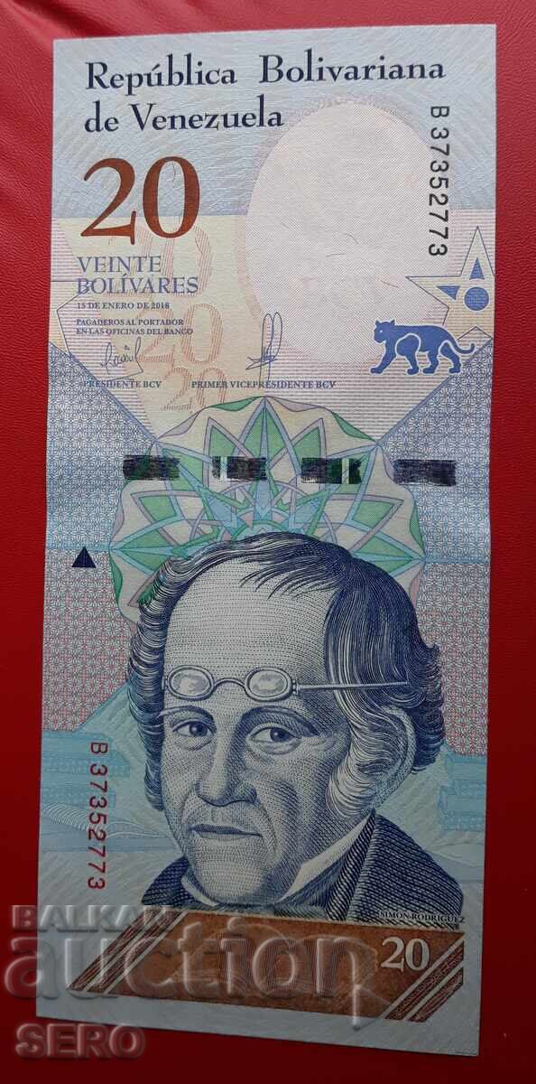 Banknote-Venezuela-20 bolivar 2018