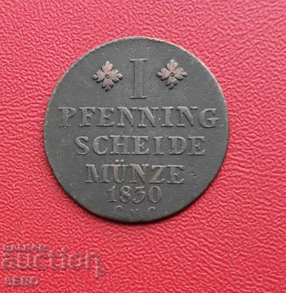 Germania-Braunschweig și Lüneburg-1 pfennig 1830