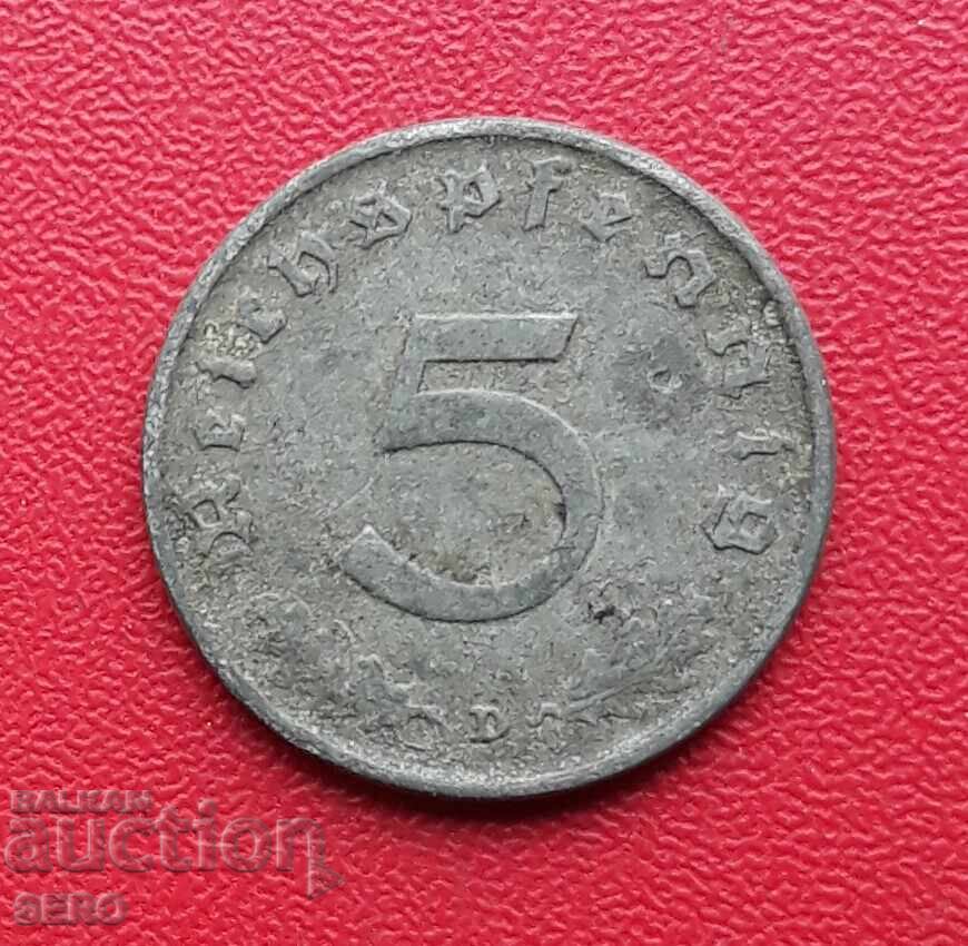 Germania - Al Treilea Reich - 5 Pfennig 1941 D-München cu preț € 0.80 | 1.56 BGN Germania - Al Treilea Reich - 5 Pfennig 1941 D-München cu preț € 0.80 | 1.56 BGN