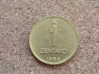 Argentina 1 centavo, 1986