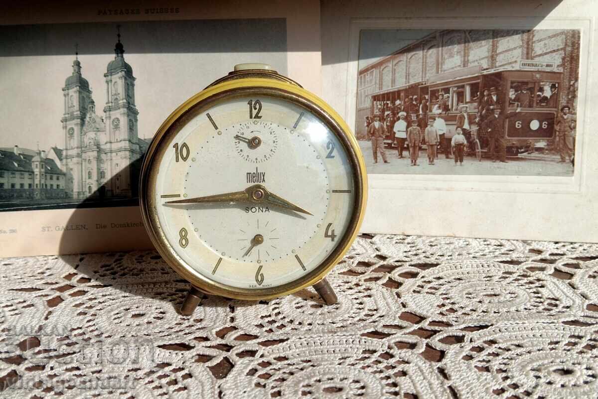 Ceas deșteptător de colecție, model rar, Melux, Italia, funcțional - 5