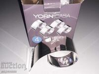 NAPKIN HOLDER SET. SILVER-PLATED BRASS